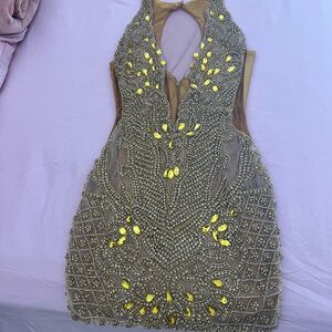Gold rhinestone dress